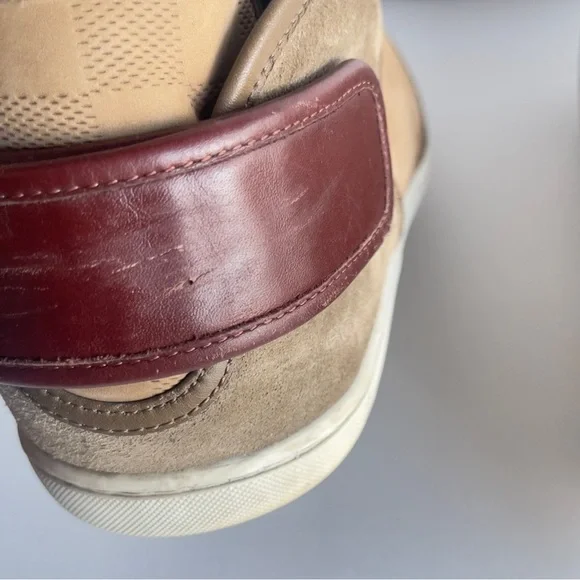 Louis Vuitton Men’s Cutback Brown Suede Canvas Sneakers Size 8